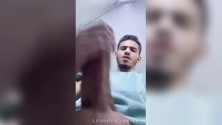 Cute spanish college dude rubbing his delicious cock