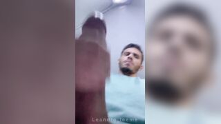 Cute spanish college dude rubbing his delicious cock