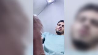 Cute spanish college dude rubbing his delicious cock