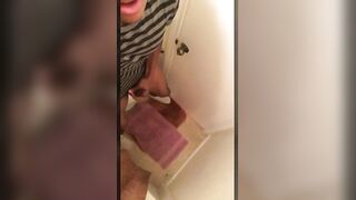 Cute young freak stroking his huge cock