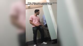 Masturbating and fingering a stranger in a public bathroom