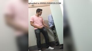 Masturbating and fingering a stranger in a public bathroom