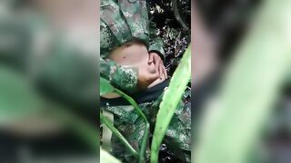 Cute military dude showing his uncut delicious coc