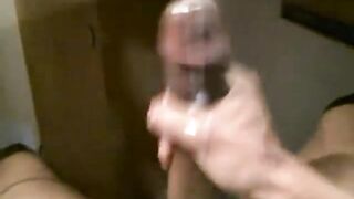 Rubbing my long oiled black cock