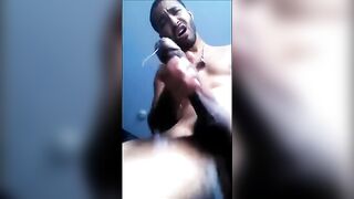 Horny black shows his huge delicious horse cock