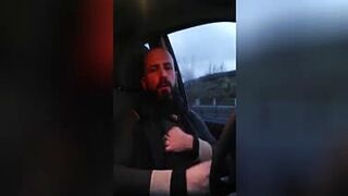 DADDY CUM IN A REST AREA ON THE HIGHWAY