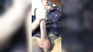 Sexy boy stroking his big dick