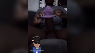 Putting a sock on my huge cock so I don't get cold