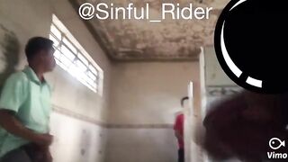 Masturbating in front of a stranger in public toilets