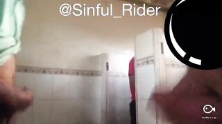 Masturbating in front of a stranger in public toilets