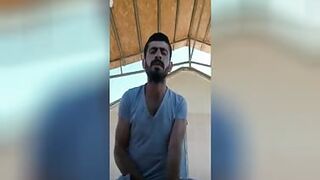 Middle Eastern dilf jerking off