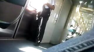 Filthy perv flashes me his cock on the train