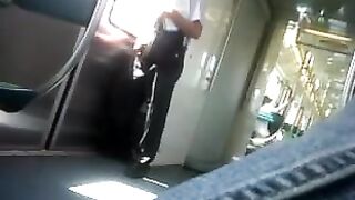 Filthy perv flashes me his cock on the train