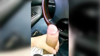 Big cock white guy having a huge orgasm in his car