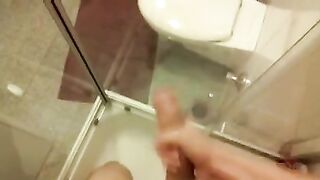 Shooting a huge load before taking a shower