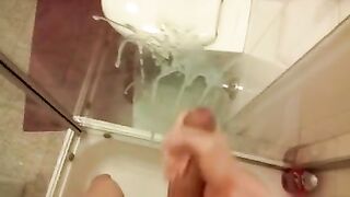 Shooting a huge load before taking a shower
