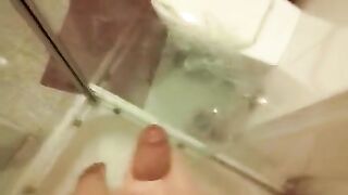 Shooting a huge load before taking a shower