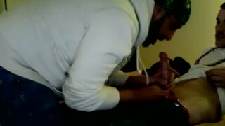 Horny black thug eating a big cock nigga