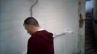 Spying on guys masturbating in a public toilet