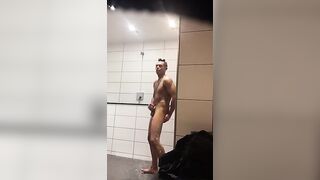Caught a guy masturbating in gym shower