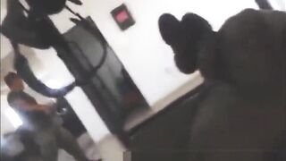 Young colombian soldier masturbates in the camp in front their friends