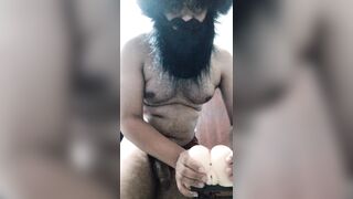 The homeowner caught the beggar masturbating in his own house.