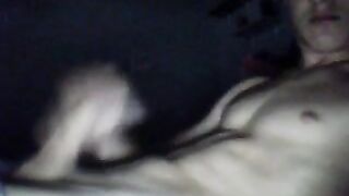 Uncut cock dumps cum onto fit lads 6 pack