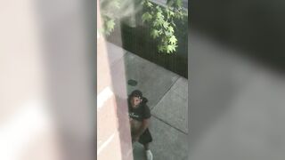 Pervy friend wanks outside my window