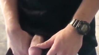 Peeping on a hot boy taking a piss at the club