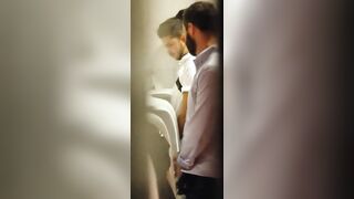 Bunch of horny guys at the urinals today
