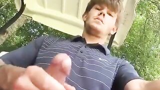 Out for a round of golf and jacking in public