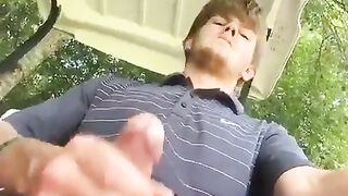 Out for a round of golf and jacking in public