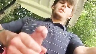 Out for a round of golf and jacking in public